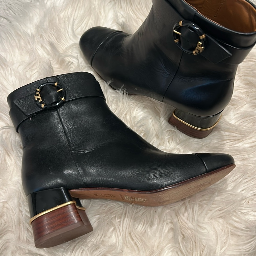 Elegant Black Leather Ankle Boots